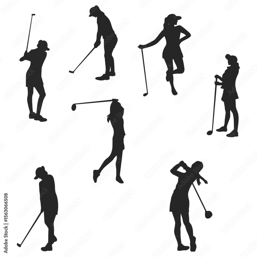 Naklejka premium golfer silhouettes