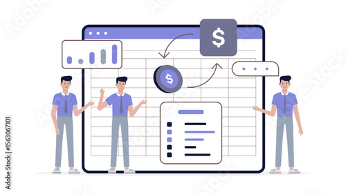 Startup team conducting market validation survey. Suitable for financial reports, business presentations, teamwork concepts, and technology themed designs.