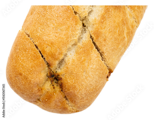 Crispy baked garlic herb baguette loaf sliced breadstick with golden crust and textured surface, ideal for savory snacks and meals, featuring a warm, rustic, and inviting feel