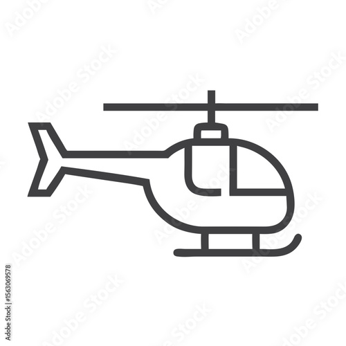 Helicopter icon for aviation, air transport, emergency services, travel blogs, infographics, educational materials