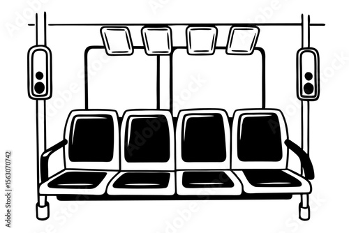 Minimalist Transit Icons Signals Seats and Elements