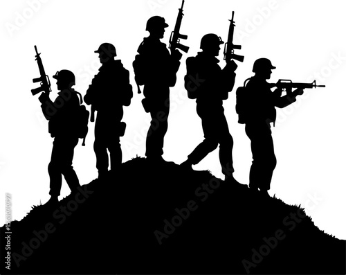 American military, soldiers, helicopter, army, special forces,  vector bundle