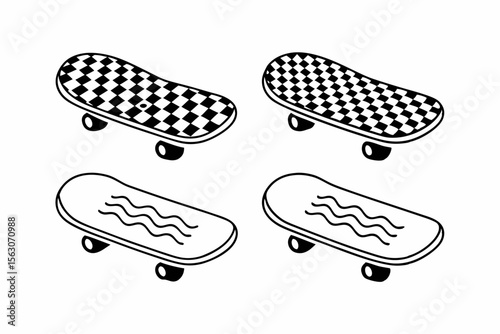 Retro Skateboard Patterns Grids and Checkered Designs