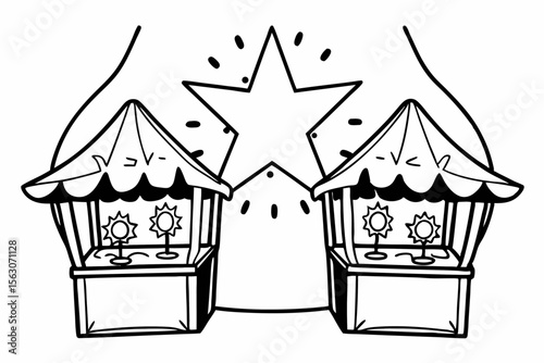 Crystalline Star Bazaar Vector Design with Glowing Elements