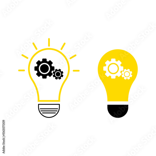 Light Bulb with Gear Icon Innovation and Engineering Concept Vector for Creative Solutions and Technology Ideas
