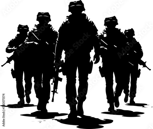 American military, soldiers, helicopter, army, special forces,  vector bundle