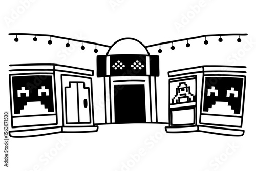Pixelated Y2K Mall Hangout Vector Design