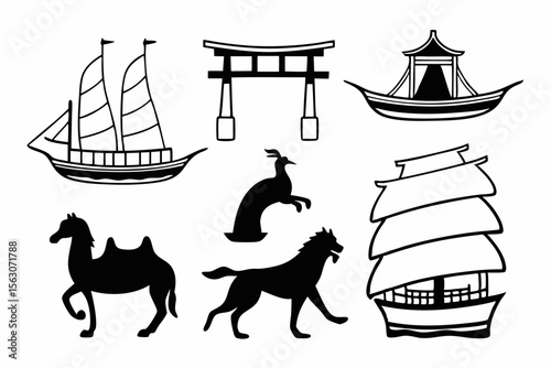 vector-set-of-nomadic-silhouette-patterns--ships--