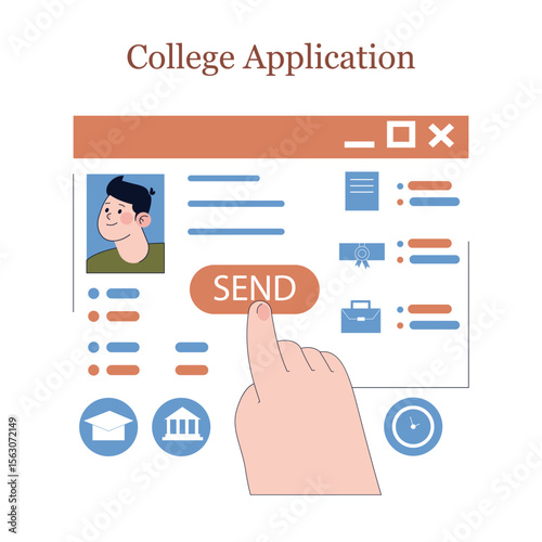 College choise. Flat Vector Illustration