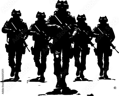 American military, soldiers, helicopter, army, special forces,  vector bundle