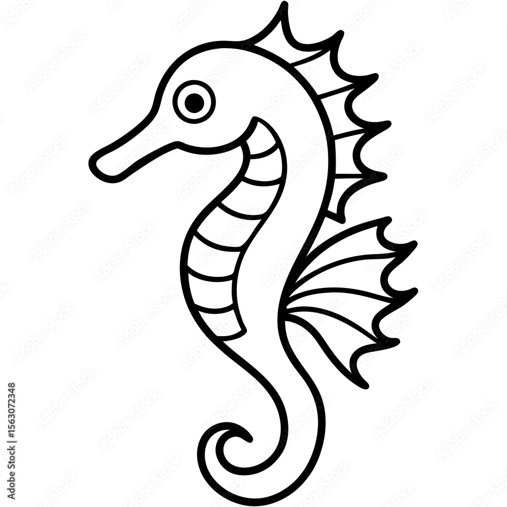 Fototapeta premium Seahorse Silhouette Vector