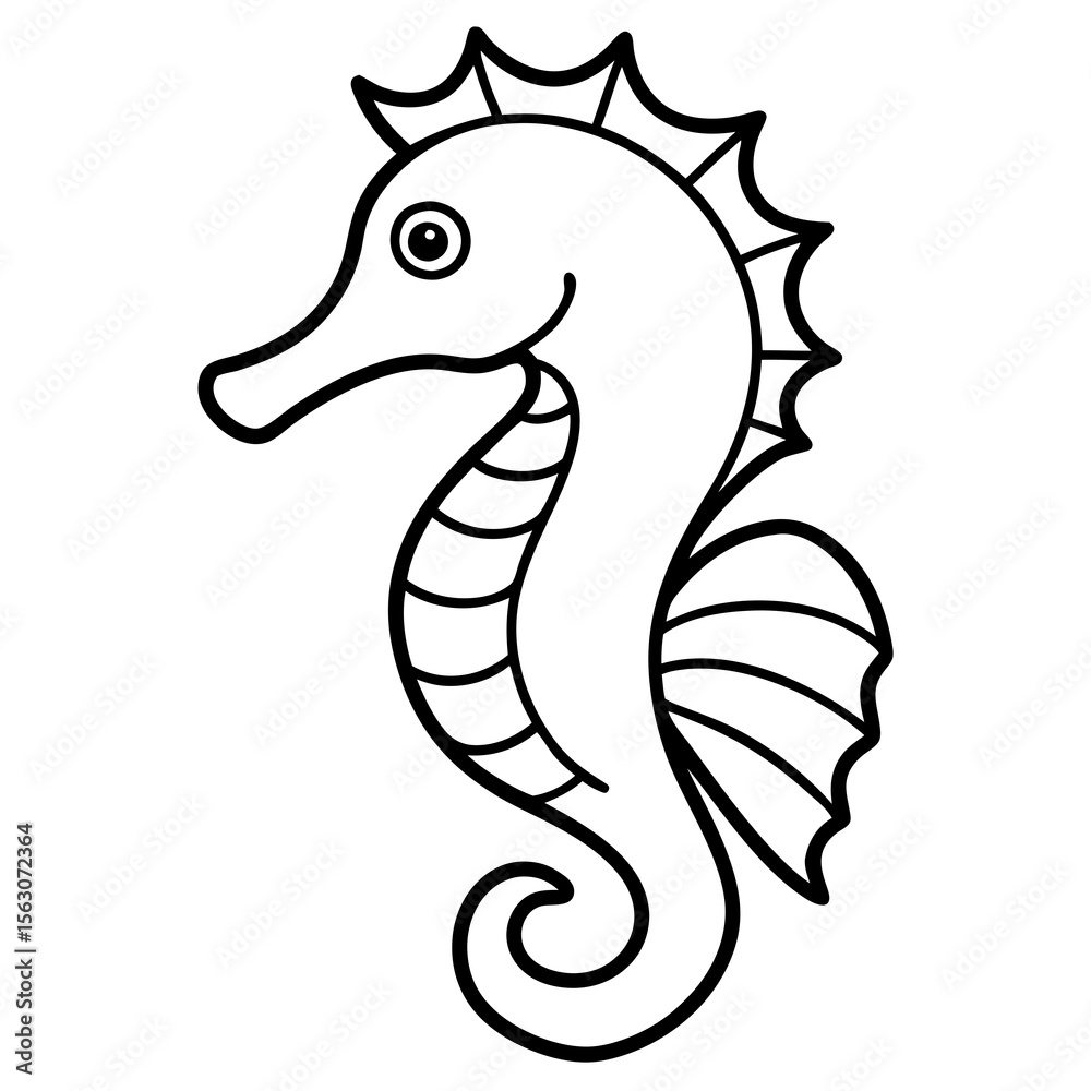 Fototapeta premium Seahorse Silhouette Vector