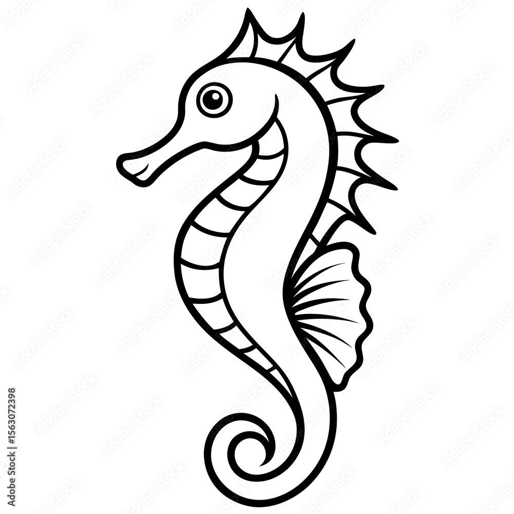 Fototapeta premium Seahorse Silhouette Vector