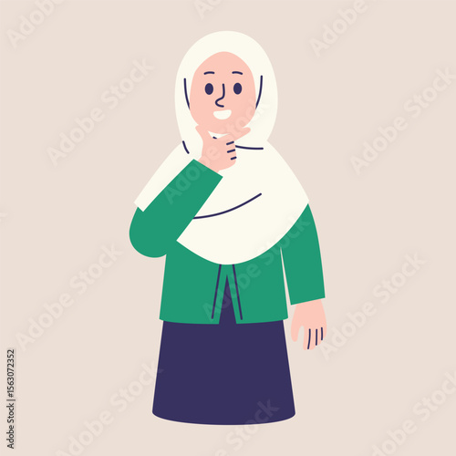Muslim Woman Wear Hijab Illustration