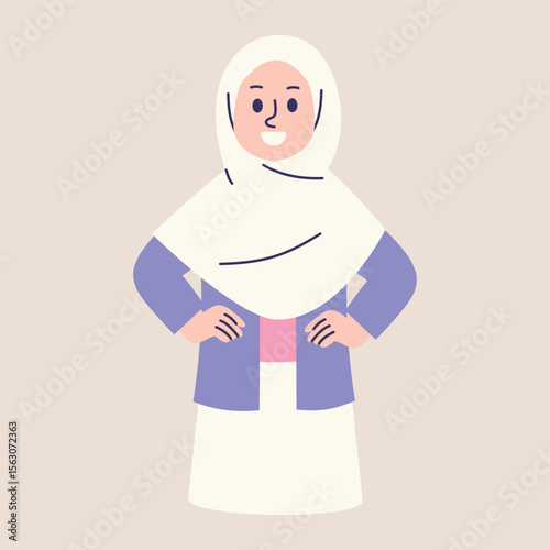 Happy Smiling Muslim Woman Illustration