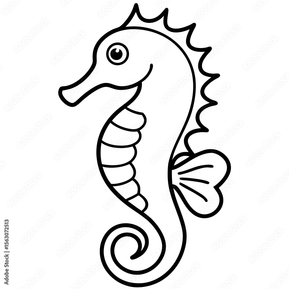 Fototapeta premium Seahorse Silhouette Vector