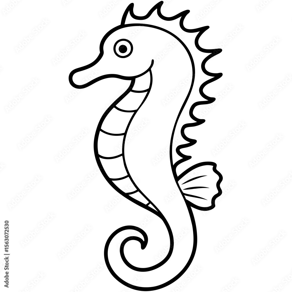 Obraz premium Seahorse Silhouette Vector