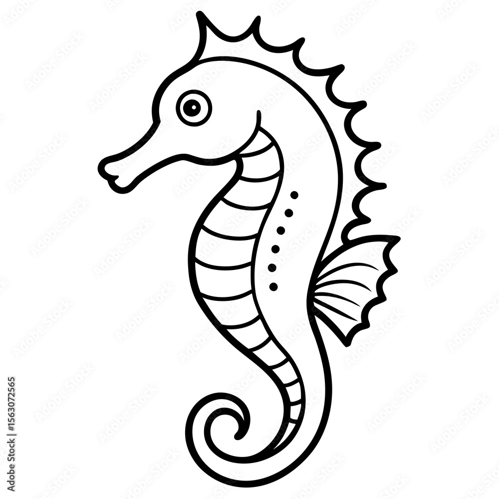 Fototapeta premium Seahorse Silhouette Vector
