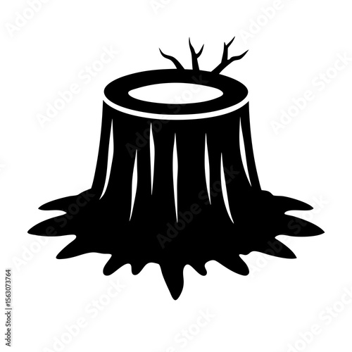 Tree Stump with Rings Silhouette