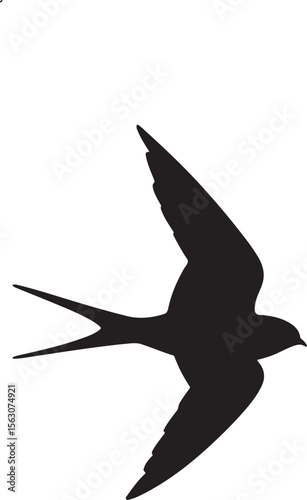 Flying eagle silhouette vector illustration with airplane and aviation theme on white background