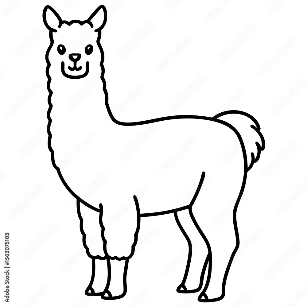 Simple Alpaca Line Drawing Simple Alpaca Line Drawing