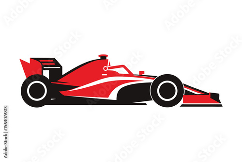 Formula sports car on white background