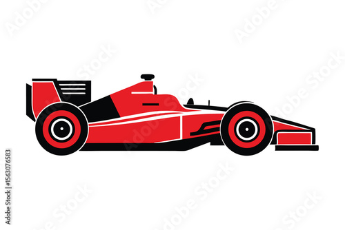 Formula sports car on white background