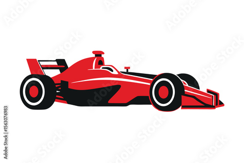Formula sports car on white background