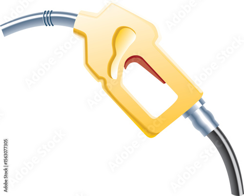 Yellow Fuel Pump Nozzle Vector – Gas Station or Refueling Icon