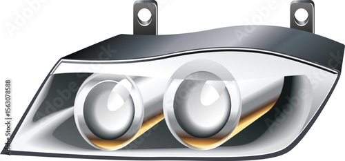 Modern Car Headlight Vector Illustration – Auto Spare Part Icon