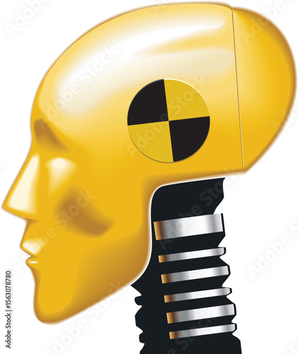 Crash Test Dummy Head – Vehicle Safety Vector Illustration