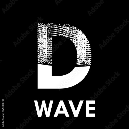 Letter d with wave design logo template illustration