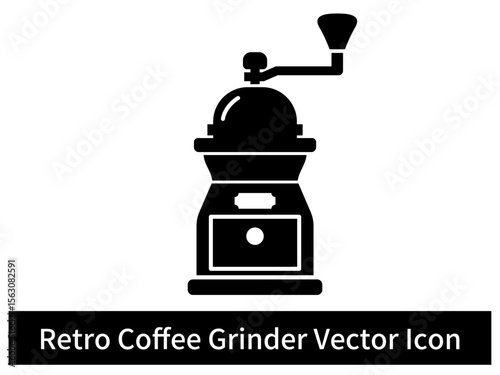Retro Coffee Grinder Vector Icon