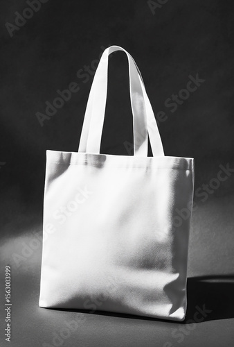 Black leather shopping bag on white background