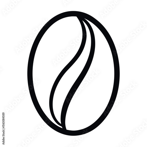 Single Coffee Bean – Minimalist Line Art Vector Illustration – Clean Outline Icon for Cafe Branding, Packaging, Coffee Shop Decor, or Food and Beverage Design Projects