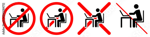 No working space sign vector, indicating restricted areas or the absence of a designated workspace. Ideal for safety warnings, facility management, and clear operational guidelines.