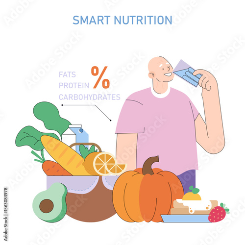 Mens Health Month. Flat Vector Illustration