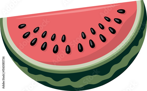  juicy watermelon slice with vibrant red flesh