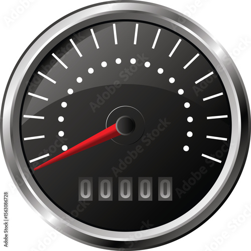 Car Speedometer Gauge Vector – Dashboard Instrument Illustration