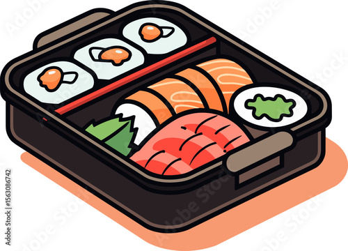 Delightful Bento Box: A Symphony of Sushi and Japanese Cuisine