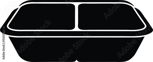  a divided food con silhouette vector