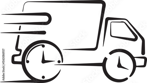 Vector illustration set of transport icons: car, truck, van, and lorry for delivery and cargo shipping