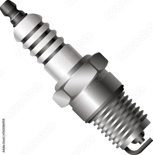 Spark Plug Vector Illustration – Car Engine Ignition Component
