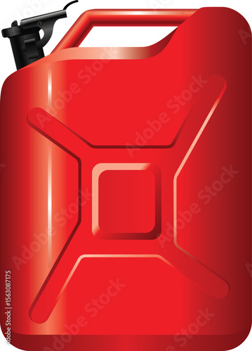 Red Fuel Jerry Can Vector – Gasoline Container Illustration