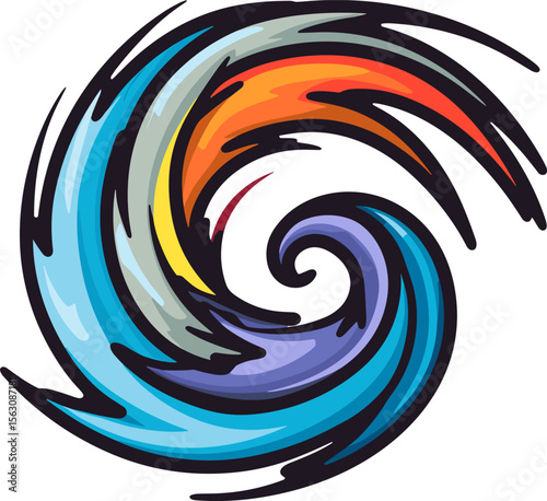 Colorful Abstract Swirl Design - Graphic Element