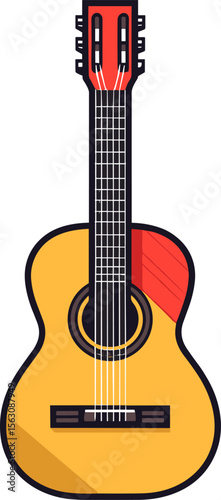 Acoustic Guitar Icon: Musical Instrument for Leisure and Entertainment