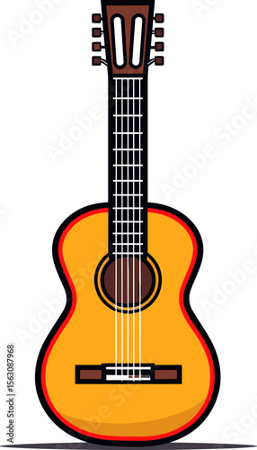 Acoustic Guitar Illustration: A Classic Musical Instrument Design