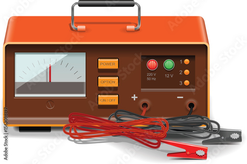 Vector Battery Charger or Voltmeter for Car Diagnostics – Illustration