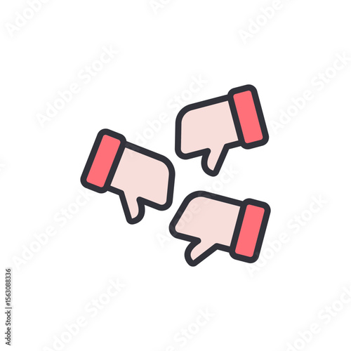 Collection Of Cartoon Hands Gesturing Thumbs Down On Transparent Layout