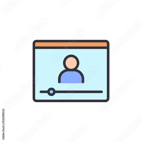 Creative Illustration Of Video Streaming Platform With Avatar